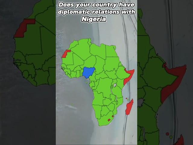 Which countries in Africa have any diplomatic relations with Nigeria? #shorts #mapping #map #africa