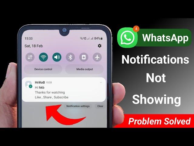 WhatsApp Notification Not Showing On Home Screen 2024 | WhatsApp Notification Not Coming Android