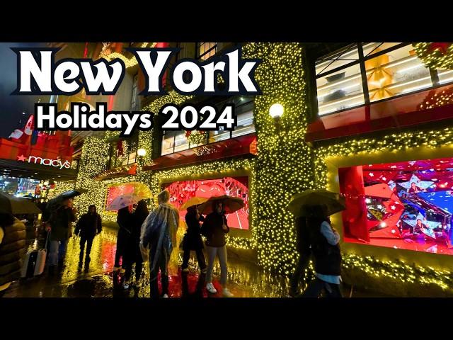 4K NYC Christmas Walk | Macy’s Holiday Windows 2024 