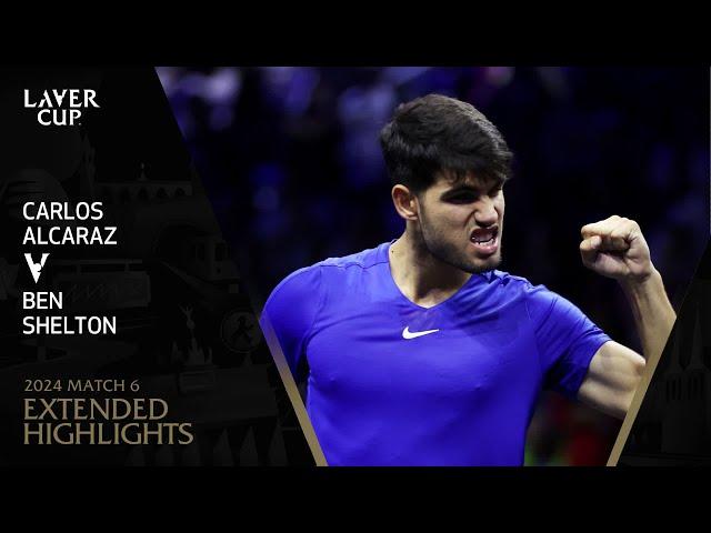 Carlos Alcaraz v Ben Shelton Extended Highlights | Laver Cup 2024 Match 6