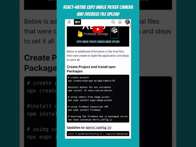 React-Native Expo Image Picker Camera and Firebase File Upload - Blog Post