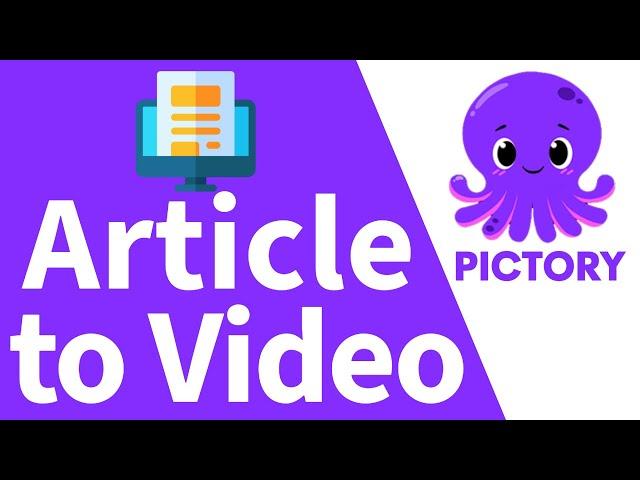 How To Convert Articles Into Videos / Pictory AI Tutorial.