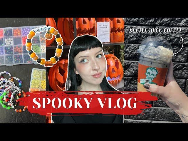Spooky Vlog | Beetlejuice coffee, witchy boutique & Halloween crafts