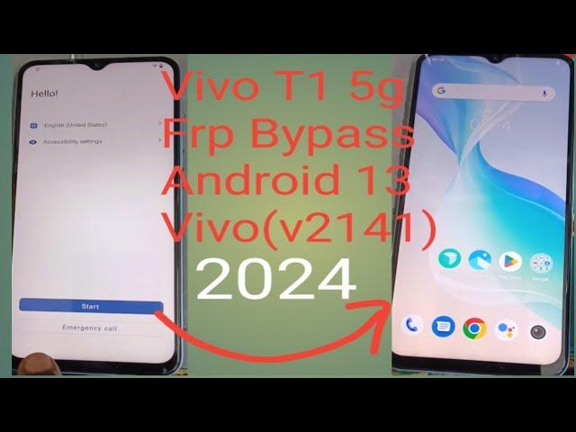 Vivo T1 5G Frp Bypass Android version 13| Vivo (V2141) Frp Bypass 2024