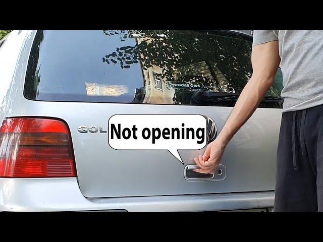 How to open and Unlock a broken trunk on VW Golf 4