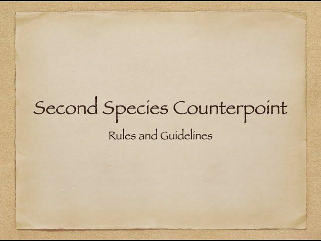 Second Species Counterpoint