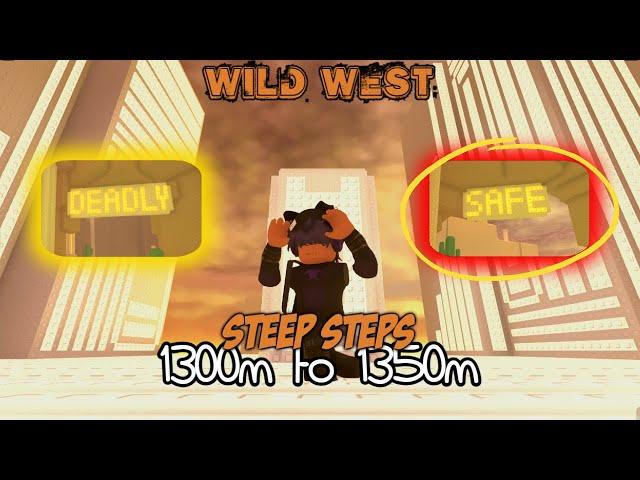 Steep Steps 1300m to 1350m | Wild West | 3rd Mountain | Safe Path #roblox #steepsteps