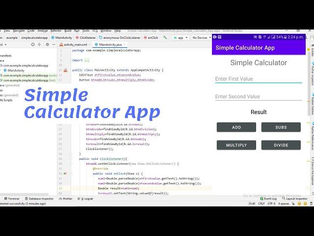 How to Create a Simple Calculator App using Android Studio | Calculator app tutorial