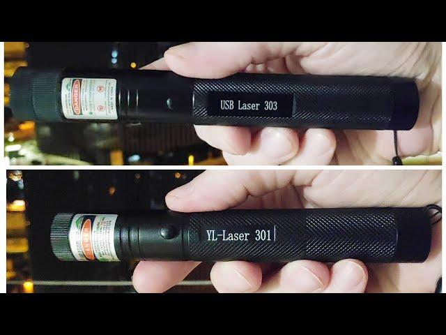 USB 303 Laser Pointer 5mW Vs 301 YL-Laser Pointer 5mW - Beam Range Test