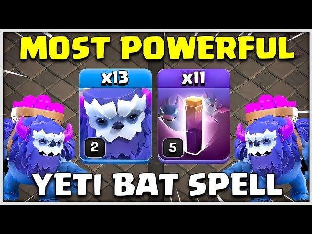 MOST POWERFUL | TH12 YETI With Bat Spell Attack Strategy Coc