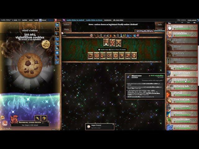 Cookie Clicker Wombo Combo (260 million years worth of cps)