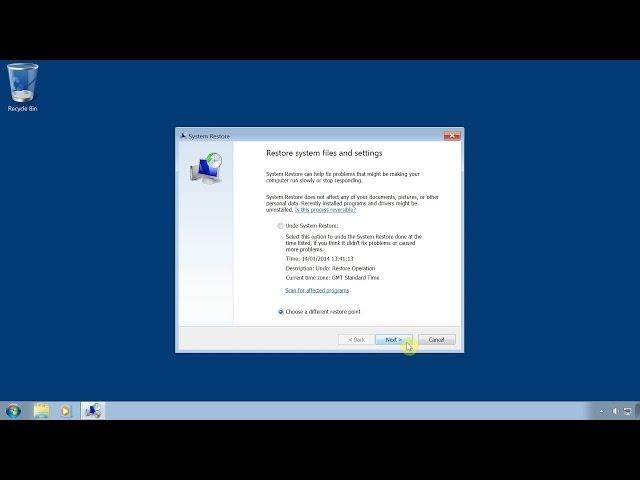 System Restore Windows 7: restore your computer to an earlier time and date