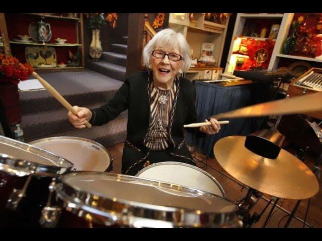 This lady is DRUMMING at 102 years young!