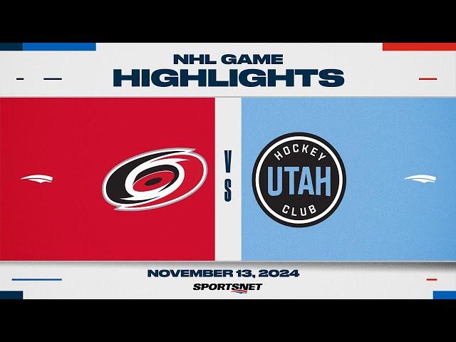 NHL Highlights | Hurricanes vs. Utah - November 13, 2024