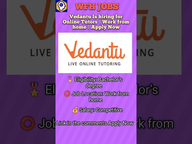 Online teaching jobs | Work from home | vedantu #workfromhomejobs #degreejobs #btechjobs #jobs