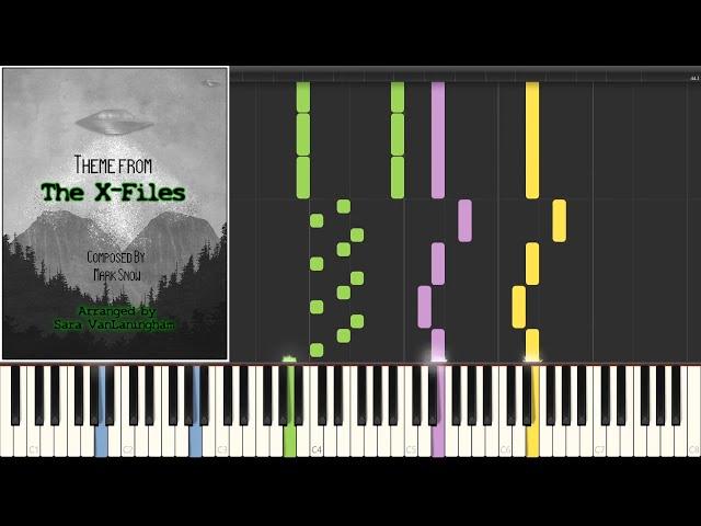 THEME FROM THE X-FILES - PIANO DUET TUTORIAL - SYNTHESIA