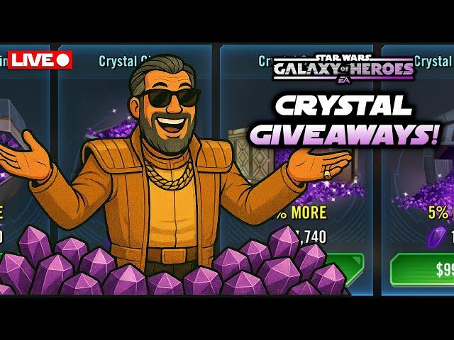 Nooch2Gud LIVE!!!  SWGOH Crystal Giveaways and Roster Reviews!
