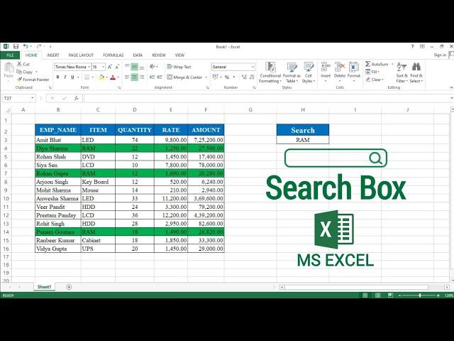 How to Create Search Box in Microsoft Excel | Advanced Conditional Formatting in Excel