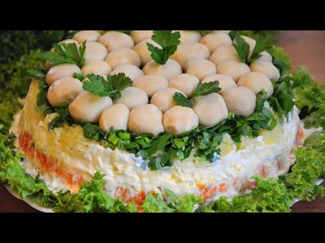 How to Make a Mushroom Meadow Salad | Maryana Recipe (+Eng. Sub.)