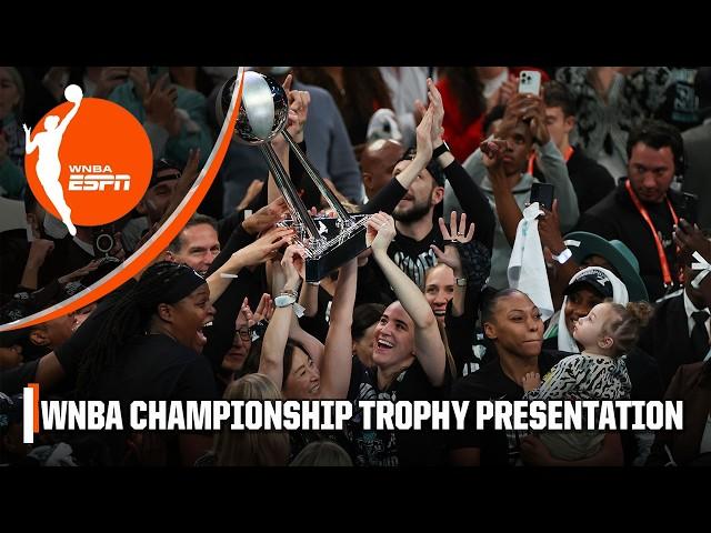 The New York Liberty are presented with the 2024 WNBA Championship Trophy  | WNBA on ESPN