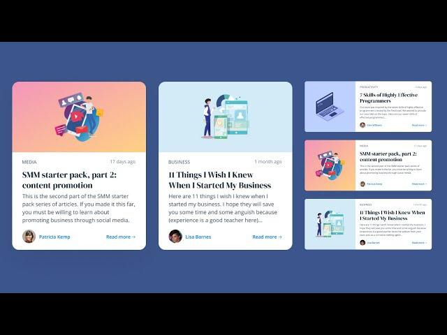 Responsive Card Blog Templates with HTML CSS