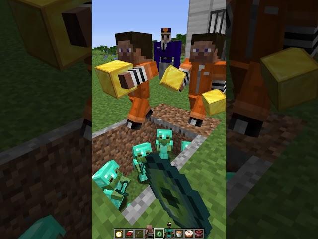 He Turned Friends to Stone But I Have Time Stop Skills #shorts #minecraft #meme