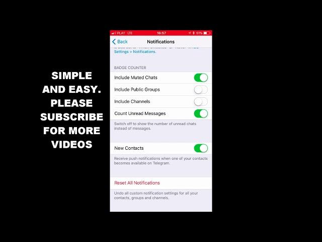 HOW TO DISABLE OR ENABLE MUTED CHATS (BADGE COUNTER) IN TELEGRAM APP (IOS)