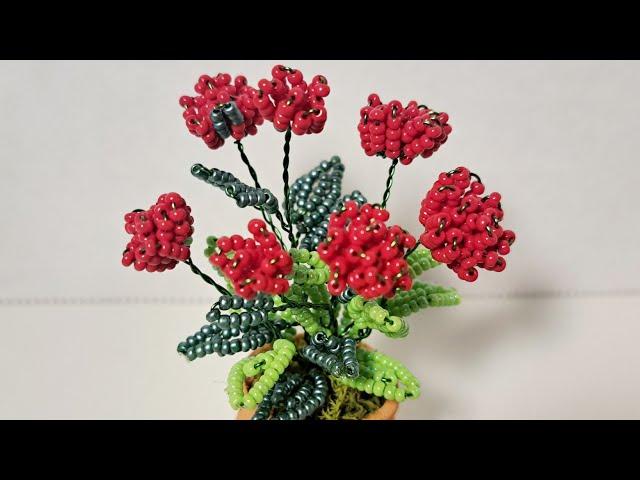 Миниатюрные кустовые розочки из бисера МК от Koshka2015 - beaded flowers,  цветы из бисера, МК