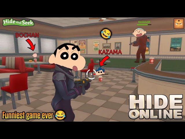 Shinchan playing hide and seek with friends  | hide online hunters vs props  | funniest game ever