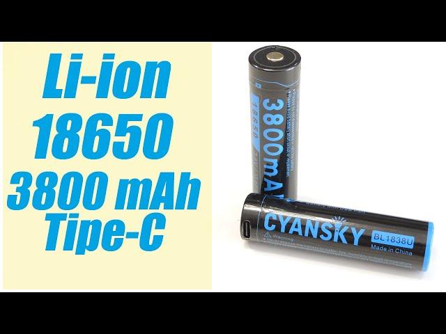 3800 mAh реальной емкостиАккумуляторы Cyansky 18650 + порт зарядки USB type C