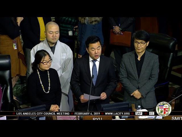 LA City Council honors Grandma Kim Bok-Dong on Feb 6, 2019