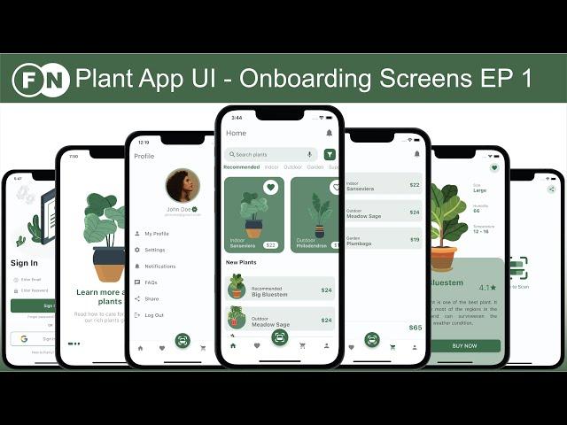 Flutter UI Design - Plant App - Build Onboarding Screen - 1/6