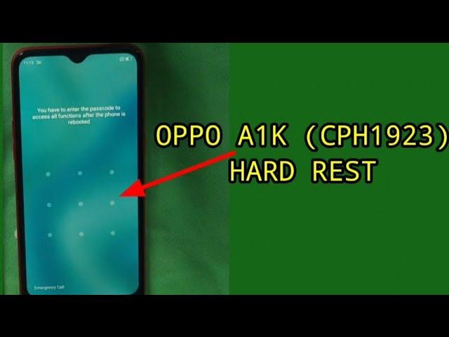 oppo A1k(cph 1923) hard reset/remove pin pattern lock with out computer new trick with Frp bypass