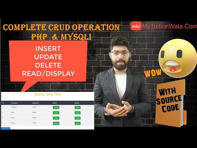 CRUD Operation in PHP MySQLi In Hindi|Select Insert Update Delete in PHP MySQLi in Hindi 100% simple