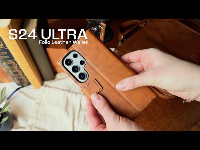 Samsung Galaxy S24 Ultra Genuine Leather Folio Wallet Case