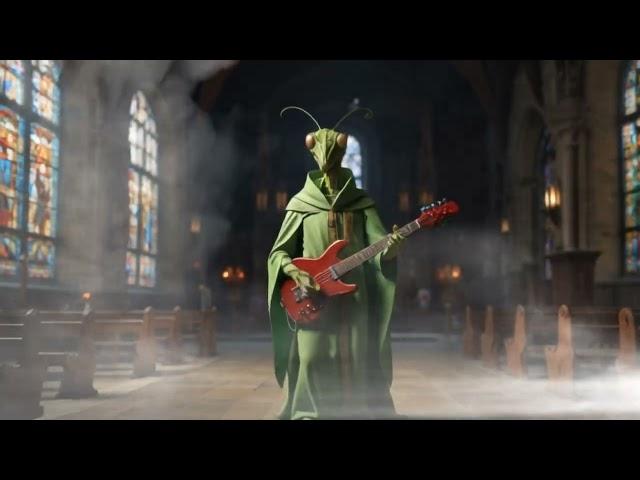 Praying Mantis Thrash to Original Metal Track "Time To Pray" - Epic Bug Muzak!