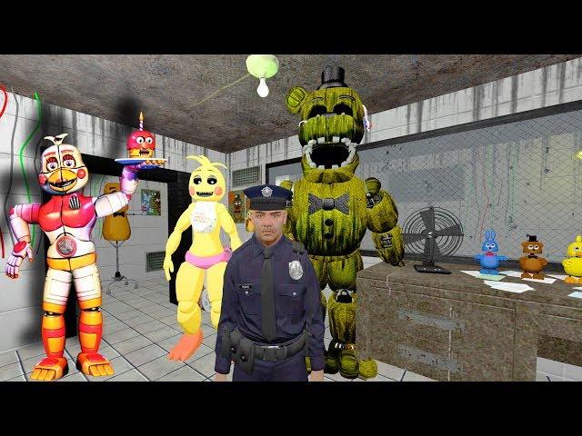 ANIMATRONICS SCARE THE SECURITY GUARD FNAF COOP Garry's Mod