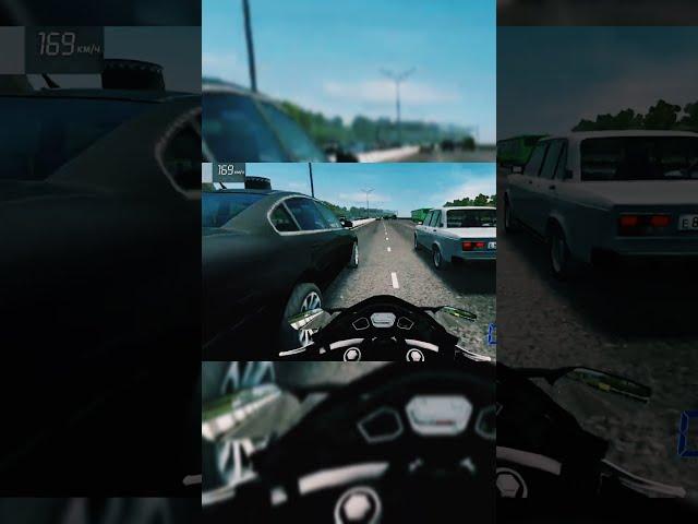 Междурядье на мотоцикле /City Car Driving #shorts
