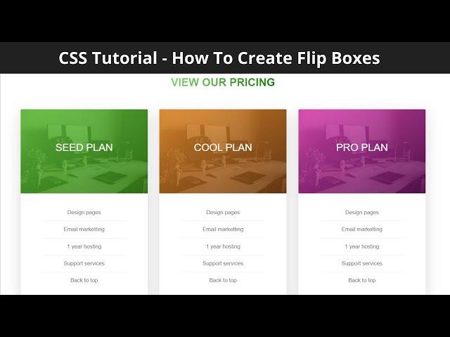 CSS Tutorial - How To Create Flip Boxes with CSS