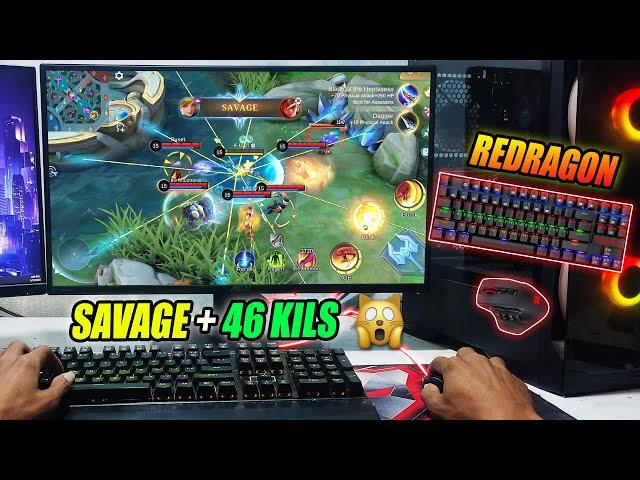 Savage + 46 Kills Fanny Gameplay on PC   Redragon Mouse & Keyboard  Mobile Legends