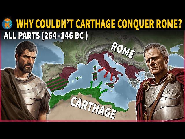 Why couldn't Carthage defeat Rome? - The History of The Punic Wars - All Parts (264 BC -146 BC)