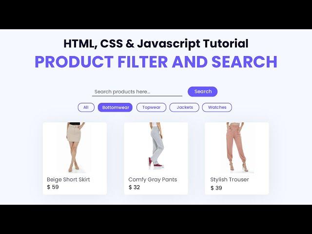 Product Filter and Search Using Javascript | With Free Source Code