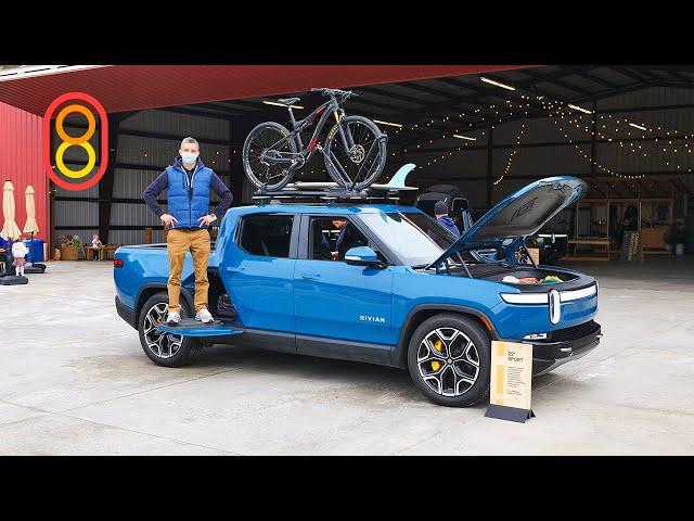 Electric Rivian R1T: kitchen, tent and 800 hp!