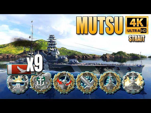 Battleship Mutsu, 9 ships destroyed - World of Warships