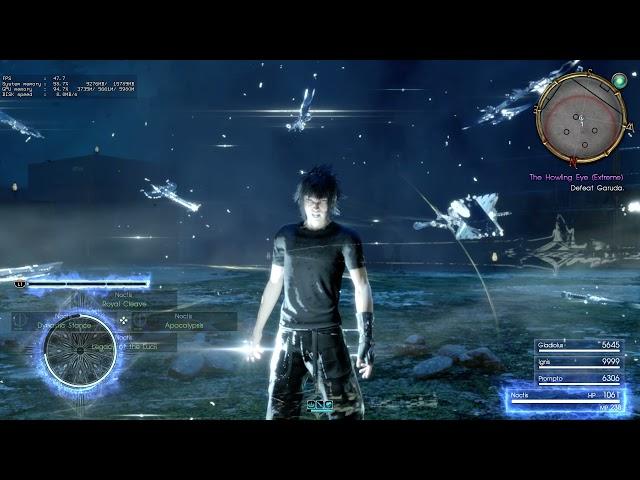 FFXV: Killing Garuda Extreme Level 120, while being level 15, in One Minute