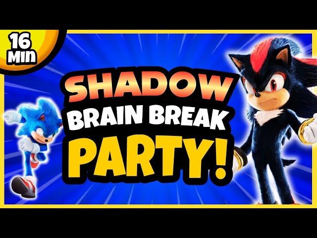  Shadow Brain Break Party! | Sonic & Shadow Just Dance & Run | Brain Break for Kids