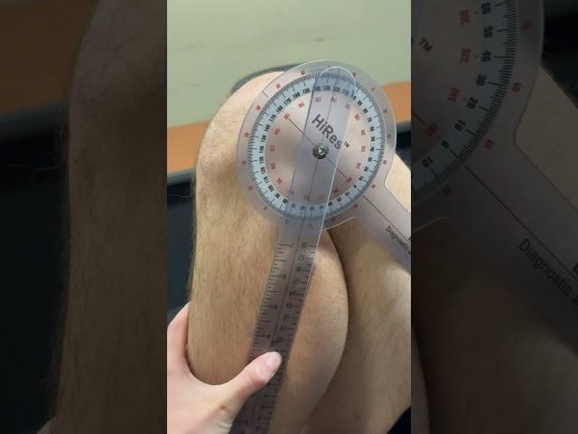 Knee flexion with goniometer