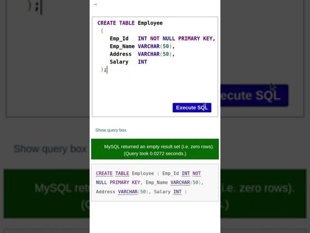 Creating tables in SQL