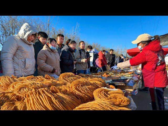 Winter Market in Tianjin, China: Steaming Hot Cuisine, A Feast of Traditional Foods, Warm, Vibrant