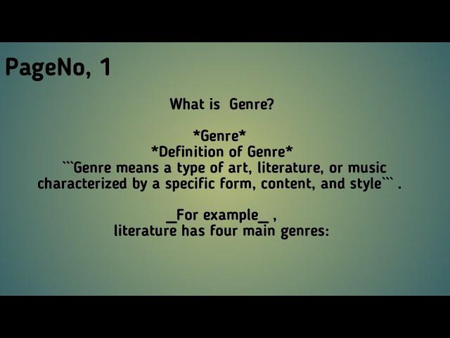 What is Genre|types of Genre By HM